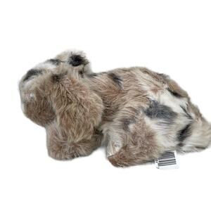 Realistic Bunny Rabbit Plush Holland Lop Mottled Spotted Brown Stuffed Animal